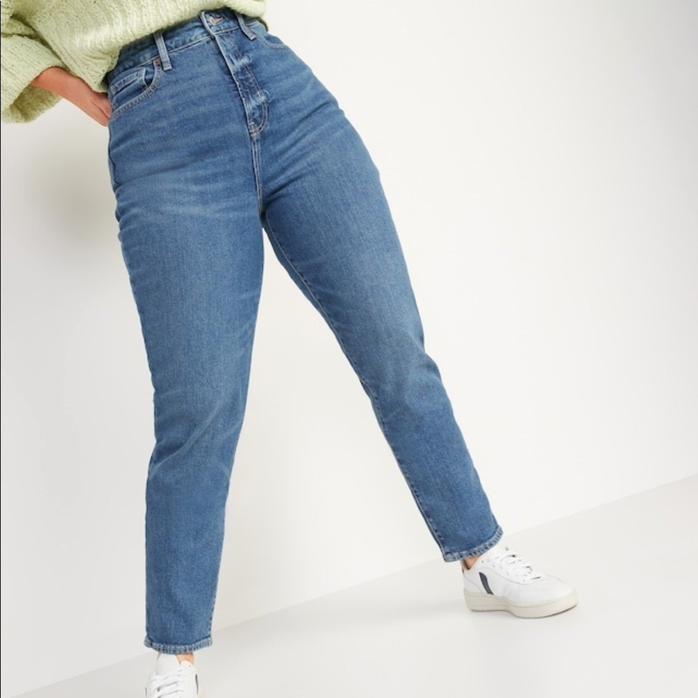Y2K Old Navy OG Straight High Rise Blue Jeans Women's 16 Normcore 90s Casual
